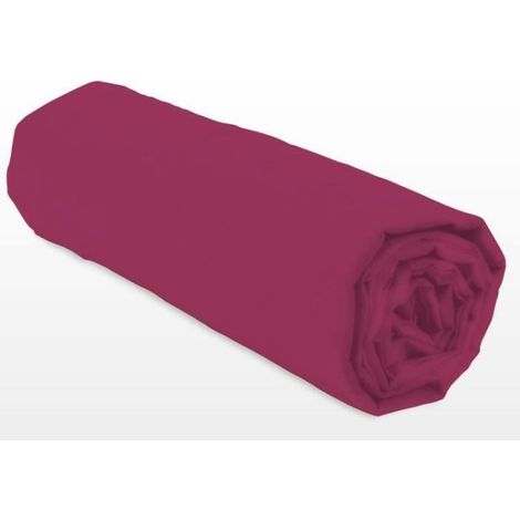 Drap-housse - LOVELY HOME - LH71609 - 140x190+35 cm - Fuchsia (1/3)