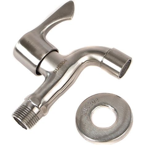 Lot de 2 Robinet Acier Inoxydable 304 Raccord 1/2 Pouces Montage Intérieur Extérieur (1/5)