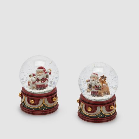 EDG Enzo De Gasperi Sfera Acqua Babbo Natale Blaze Ass. H 9,5 Cm D 7 Cm 1 Pz  Rosso Oro