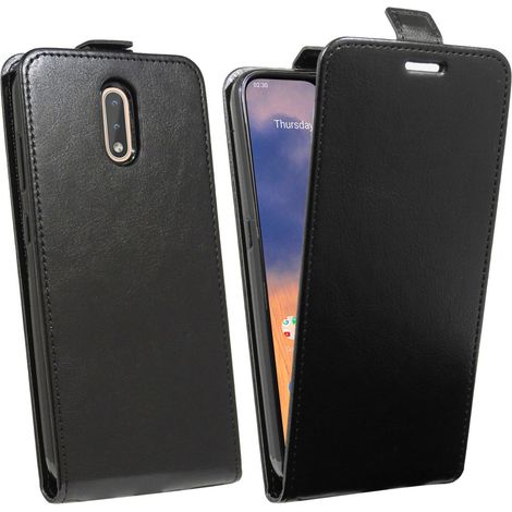 cofi1453® Flip Case kompatibel mit NOKIA 2.3 Handy Tasche vertikal aufklappbar Schutzhülle Klapp Hülle Schwarz (1/5)