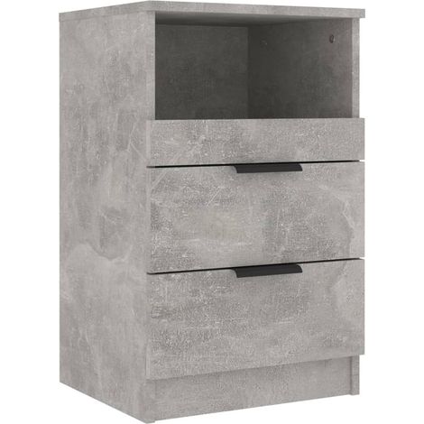 Mesita de noche con 2 cajones y 1 compartimento 40 x 36 x 65 cm madera de ingeniería gris DEC034060