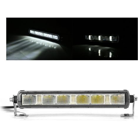 Barre LED 28,4 cm avec éclairage SPOT dirigé, trois fonctions, E-Mark, 30 W, 2200 lm, 12 V–24 V, voiture, quad, jeep, 4x4, SUV