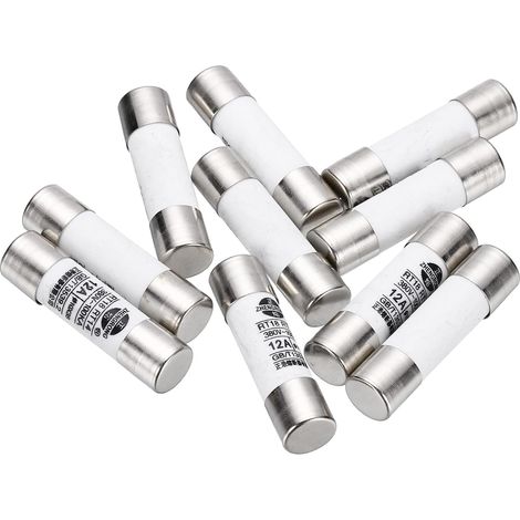 10 Pcs Fusible 380V 12A Rapide 10x38mm Pour Électrique Industriel (1/5)