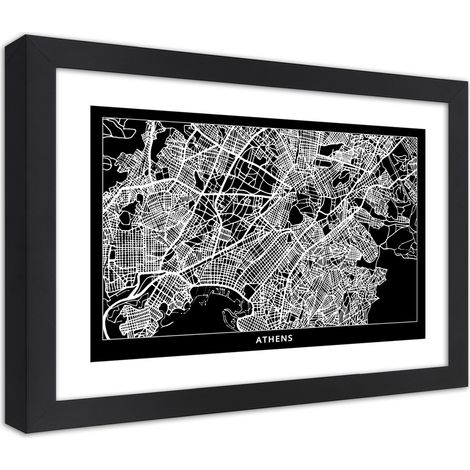Quadro con cornice, Carta della città di Atene - 90x60 (1/5)