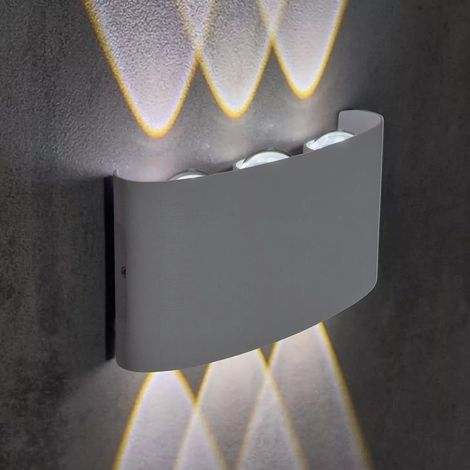 Applique LED grigio 16W Doppia Luce IP65 per Esterni 4000k