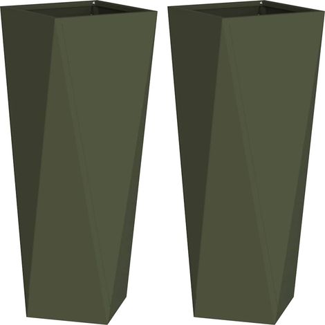 Maison Exclusive - Pflanzkübel 2 pcs Olive Grün 30 x 30 x 75 cm S