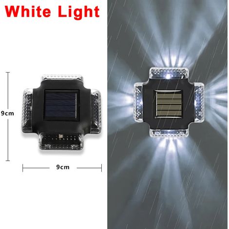 (Lumière blanche - A) Lampe solaire murale LED étanche, éclairage solaire vers le haut et vers le bas, compatible avec la décoration extérieure de jardin, clôture et escaliers. (1/5)