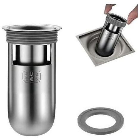 Bouchon de vidange anti-odeurs pour salle de bain, profondeur 8,4 cm (3,3 pouces). (1/5)