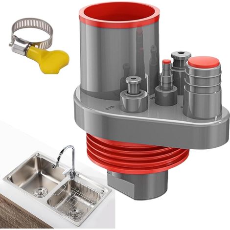Tuyau de vidange d'évier de cuisine Kit de plomberie sous évier, accessoires d'égout pour douche extérieure commerciale, accès fosse septique, camping-car, sous-sol, salle de bain polyvalent (1/5)
