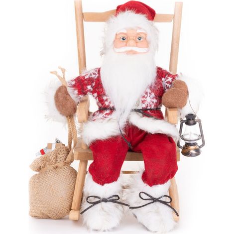Dekoration MagicHome Weihnachten, Santa, sitzend, 46 cm (1/2)