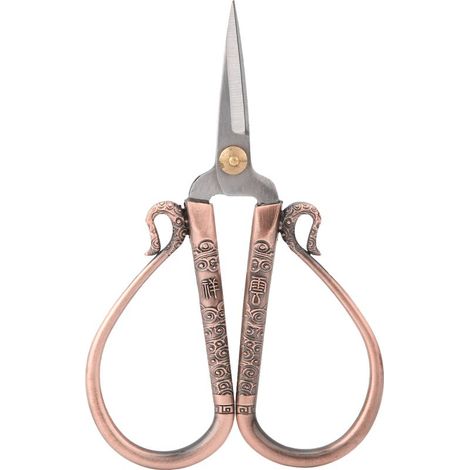 Paire de ciseaux à broder vintage en acier inoxydable, outil de couture et de broderie (bronze rouge) (1/5)