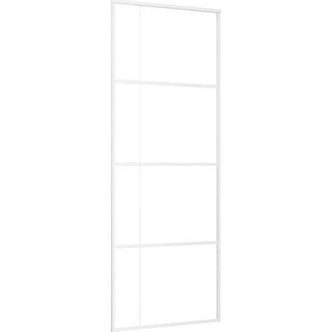 Maison Exclusive - Porte coulissante Verre ESG dépoli et aluminium 76x205 cm Blanc (1/5)