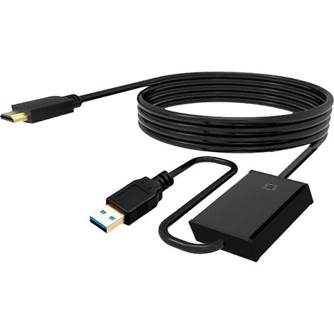 Câble USB vers HDMI compatible de 1,8 mètre, convertisseur audio/vidéo compatible USB 3.0 vers HDMI, pour Windows XP/7. (1/5)
