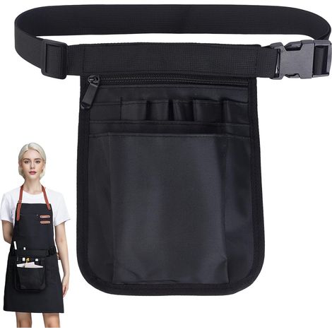 Kellnergürteltasche – 1 Stück – Schwarzes Nylon – 8 Fächer – Für Gastronomie und Gartenarbeit – 25 x 18 cm (1/5)