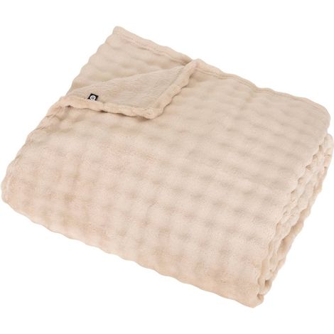 Coperta zephy 180x230 cm effetto pelliccia sintetica beige - Atmosphera créateur d'intérieur (1/2)