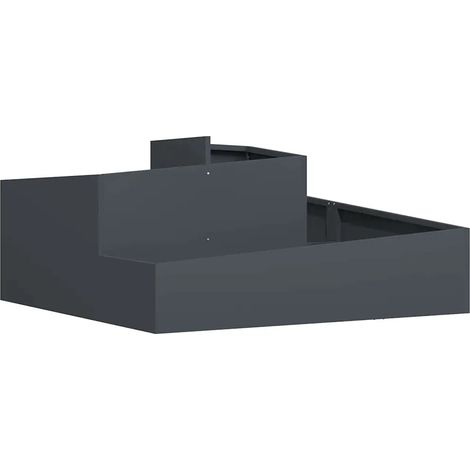 Cache-pot de jardin moderne 100 x 100 x 50 cm design élégant extérieur en acier anthracite (1/5)