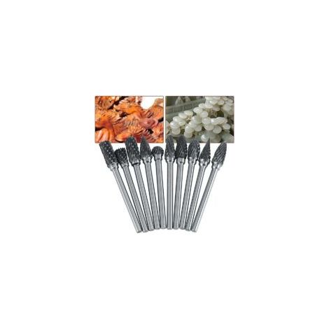 Set di frese in carburo, lima rotante in carburo di tungsteno, 10 punte, diametro 3 mm, gambo 6 mm - Crezuo