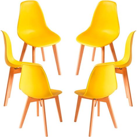 Packs Sillas Comedor - Pack 6 Sillas Kelen - Amarillo (1/5)