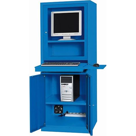 Armadio per computer - Schermo da 24 pollici - Blu industriale RAL5015 - W040010001-BI