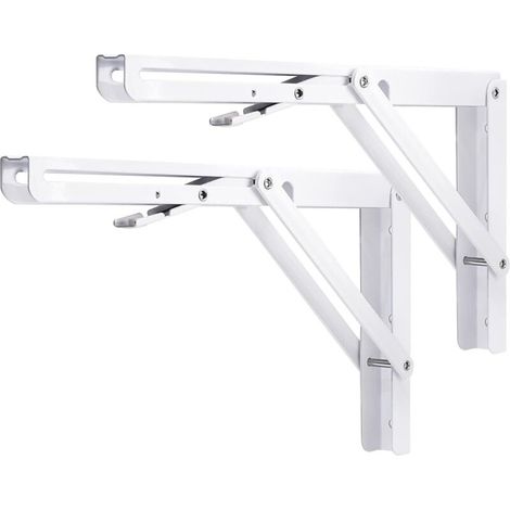 Verstärkter Klappregalträger 300 mm, 2 Stück, weiß, maximale Traglast 150 kg - AquaForge