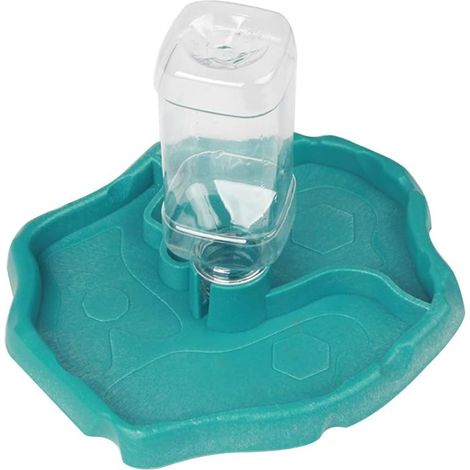 Distributore automatico d'acqua per rettili, fontanella per piccoli animali, accessori per terrari per tartarughe, lucertole, gechi, camaleonti (blu)