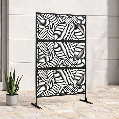 Clôture de jardin negro en acero 122 x 45 x 198 cm (1/5)
