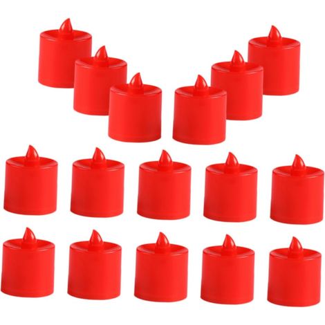 Lot de 20 Bougies Chauffe - Plat LED Rouges sans Flamme Petites Bougies (1/5)