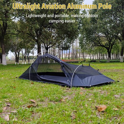 Toile de sol de tente pour 1 personne, poteau en aluminium ultraléger, résistant aux tempêtes, adapté aux quatre saisons, simple (1/5)