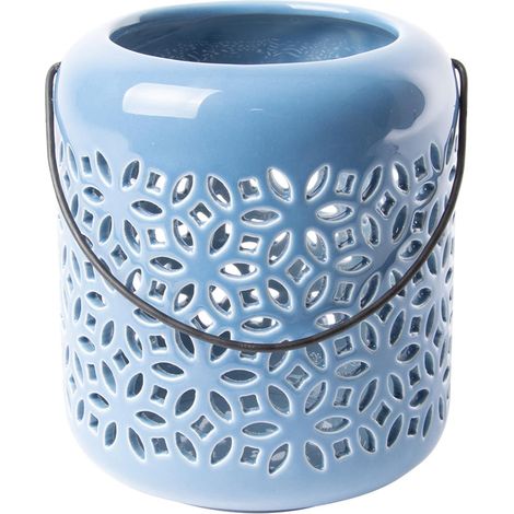 Esschert Design Windlicht L Blau mittel Ø 11 cm (1/2)