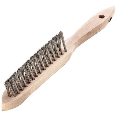 Brosse métallique inox 3-rangs 0,3mm (1/3)