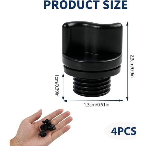 Drain Plugs with O-Rings for Pool Pump, Bleed Pads, Accessories Plastic Waterproof 1/2 Inch (1/4)