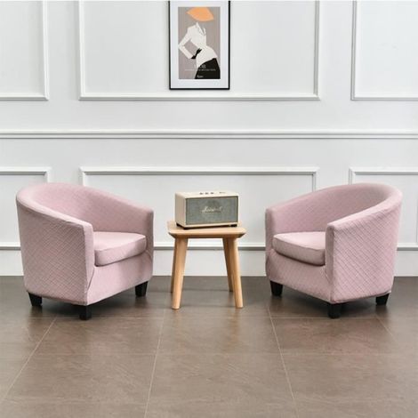 Housse de canapé club chair, housse de canapé bain rond (Rose) (1/4)
