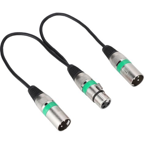 Mikrofon-Audioverlängerungskabel, XLR-Buchse auf zwei Stecker, 30 cm, für Canon Green (1/5)