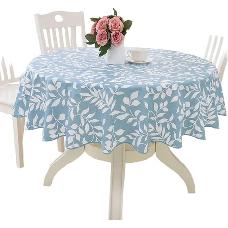 Nappe ronde en vinyle dentelle imperméable en PVC, facile à nettoyer, résistante aux taches et aux éclaboussures, en toile cirée robuste pour table de jeu (1/5)
