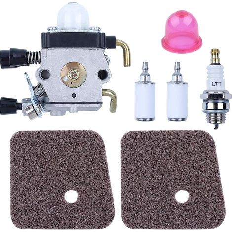 Filtre à air de carburateur avec Filtre à Carburant pour Stihl FS38 FS45 FS55 FS55R FS55RC KM55 FS80 FS85 Bougie d'allumage Poire d'amorçage Pièce Débroussailleuse (1/5)