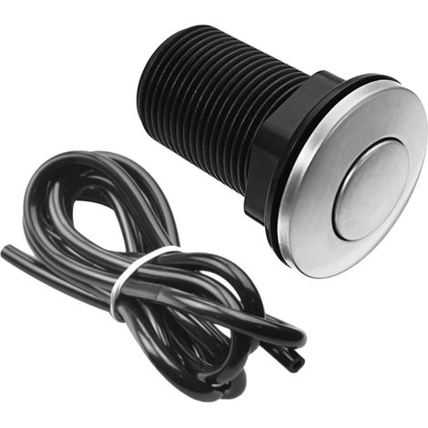 Bouton pneumatique, 32mm, inox, noir, pour broyeur de déchets (1/5)