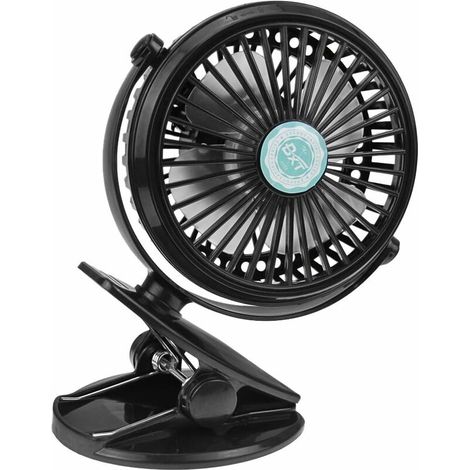 Ventilateur USB Mini Ventilateur de bureau portable et silencieux Ventilateur à pince pour lit Ventilateur de refroidissement pour PC, ordinateur, ultrabook, chambre, poussette - Noir (1/4)
