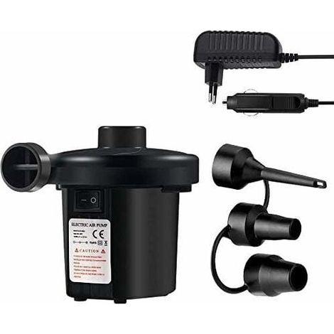 SHINING HOUSE Bomba de aire eléctrica en 1, máquina de desinflado e inflado eléctrico con 3 boquillas para colchón de aire de piscina y barco (1/5)