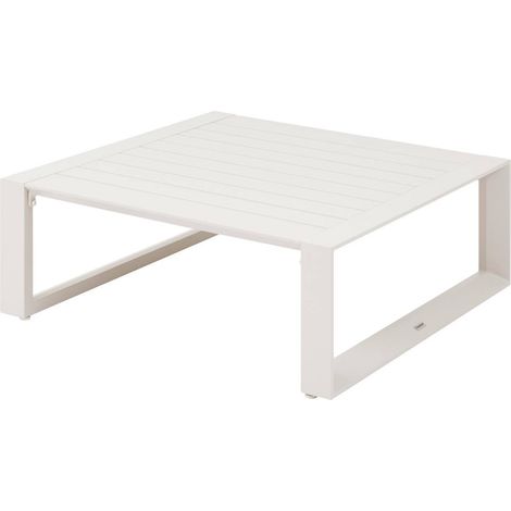 Quadratischer Garten-Couchtisch Allure Hafer 97 x 97 x 37cm aus Aluminium - Hespéride