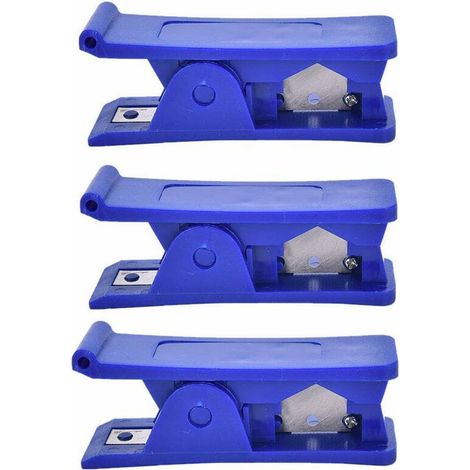 YMYNY 3pcs Coupe tuyau, Coupe-tube en plastique,économique en caoutchouc de silicone souple PVC PU en nylon tube de tuyau en plastique coupe-outil outil de coupe (Bleu)