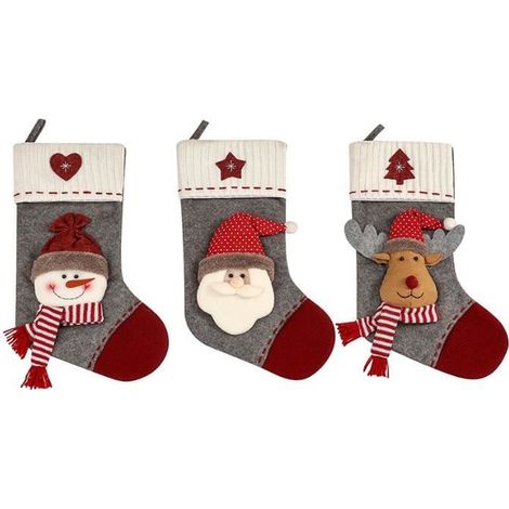Weihnachtsstrumpf - 46 cm - Rot - Innendekoration für festliche Stimmung