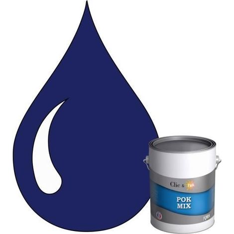 Peinture d'Accroche et Finition 2 en 1 - POK - POK MIX Bleu - Acrylique Satinée - RAL 5005 - 1L (1/4)