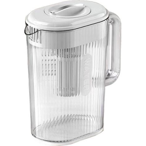 Distributeur d'eau froide en verre avec filtre intégré - Grande capacité pour la maison et le réfrigérateur - Boissons chaudes et froides - Poignée ergonomique - Idéal pour les tisanes et l'hydratatio (1/5)