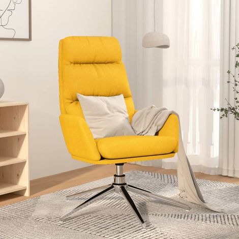 Chaise Chaise de relaxation Jaune moutarde Tissu Chaise de salon 35849 (1/5)