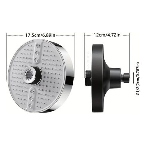 Système de Douche 5-en-1 Moderne – Tête de Douche Murale et à Main avec 5 Modes Effet Pluie, Haute Pression (1/5)