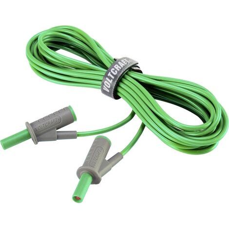 VOLTCRAFT MSB-501 Sicherheits-Messleitung Lamellenstecker 4 mm Lamellenstecker 4 mm 5.00 m Grün 1 St (1/5)
