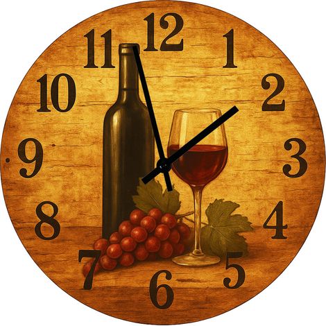 Horloge en verre le temps dun verre de vin 29 cm (1/2)