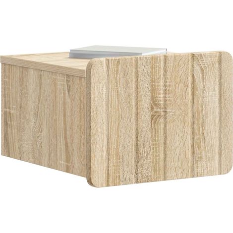 Maison Exclusive - Mobiletto da notte a muro Rovere Sonoma 33 x 34,5 x 24 cm
