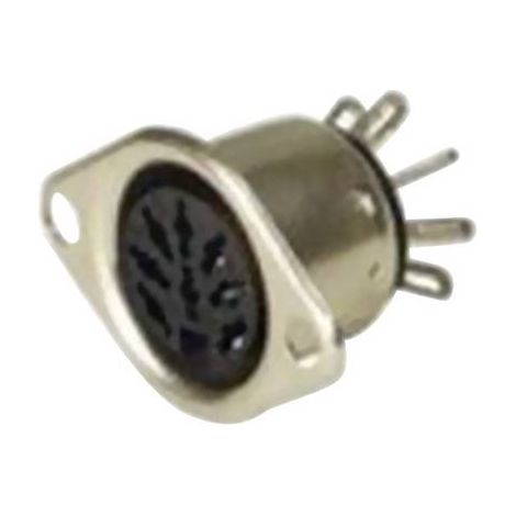 Connecteur rond DIN embase femelle, contacts droits Hirschmann MAB 7 S 930 343-200-1 Nombre de pôles: 7 argent 1 pc(s) D26941 (1/2)