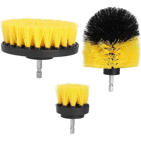 Set de 3 brosses nylon 2in/3.5in/4in pour perceuse, nettoyage joint carrelage salle de bain (1/5)